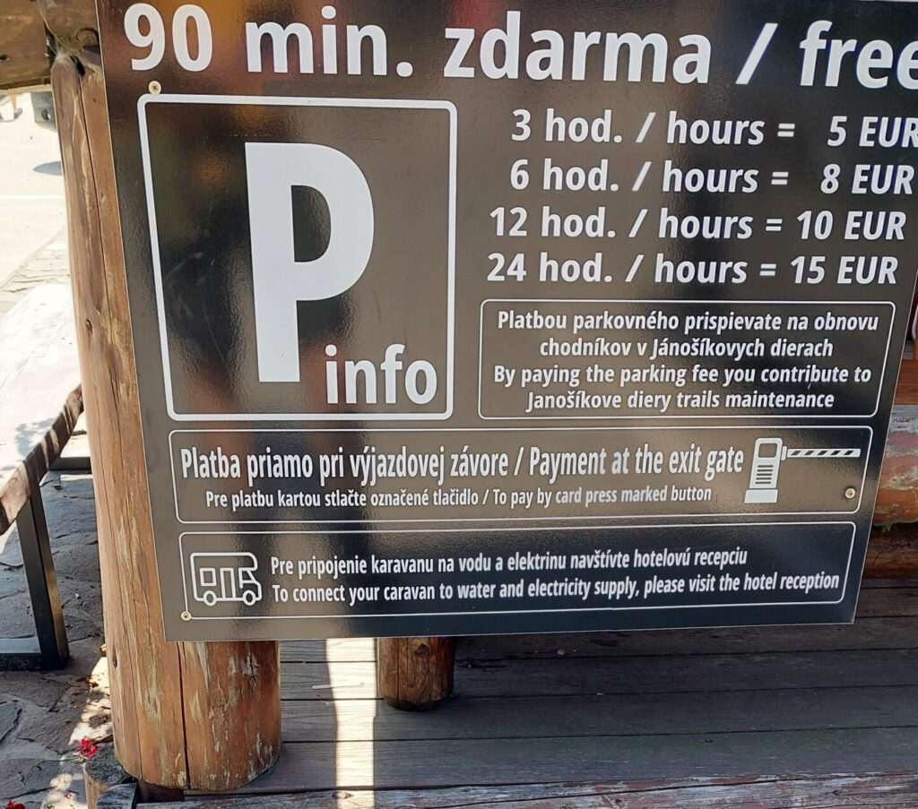 Parking, Hotel Diery, ceny